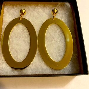 Banana Republic Gold Plated Large Oval Earrings
